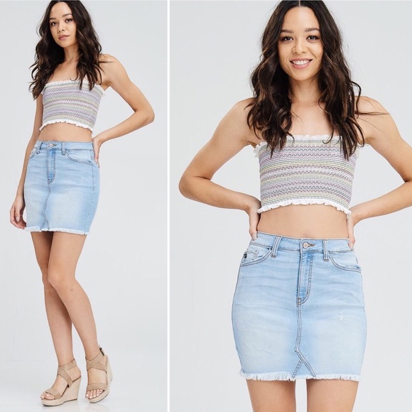 KanCan | Lorena Distressed Denim Skirt - Picture 6 of 7